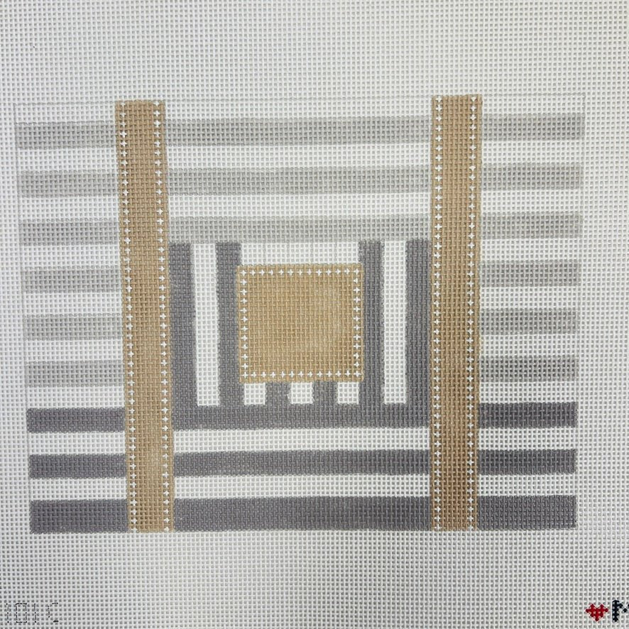 MULTI STRIPE TOTE (NEUTRALS) needlepoint canvas - Bargello Needlepoint