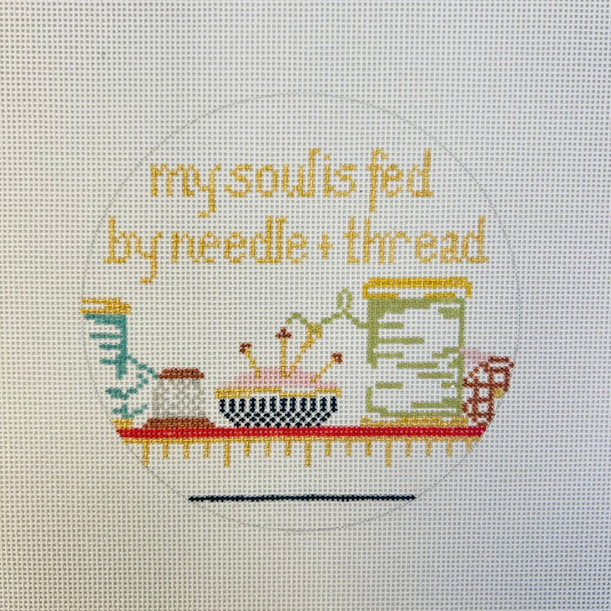 My Soul is fed by needle and thread Ornament needlepoint canvas - Bargello Needlepoint