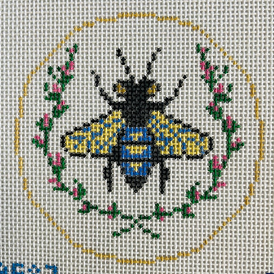 Navy Bee Insert needlepoint canvas - Bargello Needlepoint