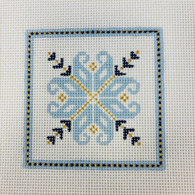 Nordic Tile - blue or red needlepoint canvas - Bargello Needlepoint