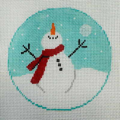 North Pole Needlepoint Canvas: Snowman Ornament with stitch guide needlepoint canvas - Bargello Needlepoint