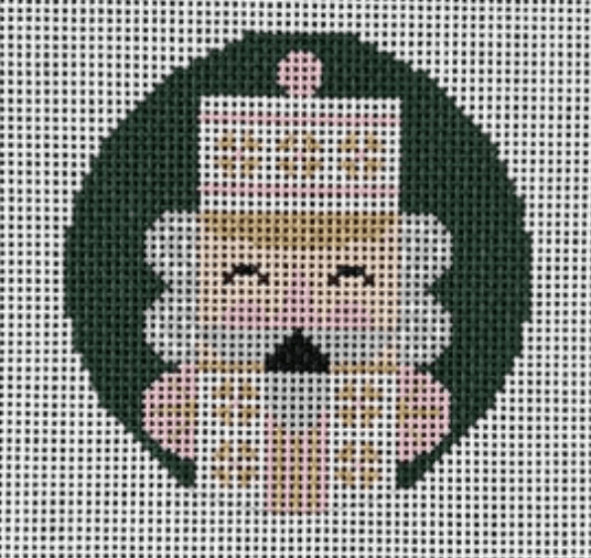 NUTCRACKER ELLIOT ROUND ORNAMENT needlepoint canvas - Bargello Needlepoint
