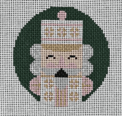 NUTCRACKER ELLIOT ROUND ORNAMENT needlepoint canvas - Bargello Needlepoint