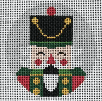 NUTCRACKER FERDINAND ROUND ORNAMENT needlepoint canvas - Bargello Needlepoint