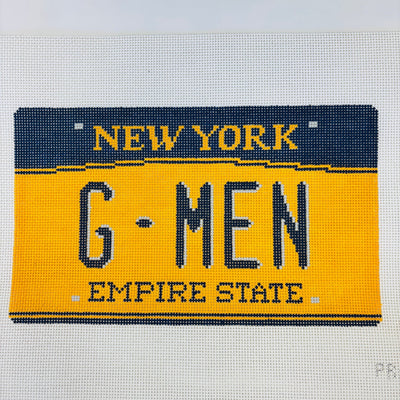 NY G - Men License Plate needlepoint canvas - Bargello Needlepoint