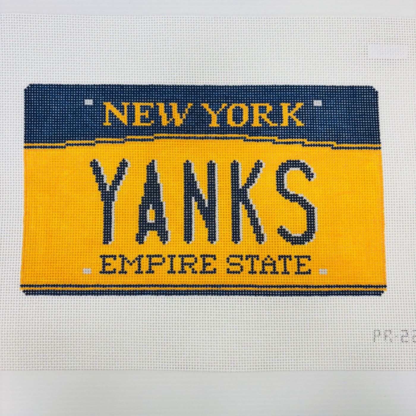 NY Yankees Yanks License Plate needlepoint canvas - Bargello Needlepoint