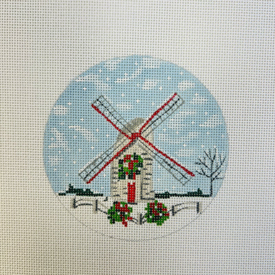 Old Mill Ornament needlepoint canvas - Bargello Needlepoint