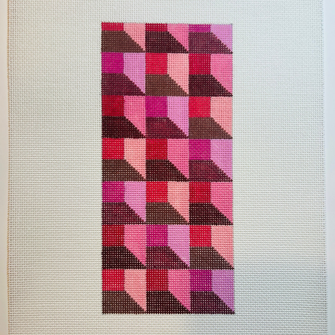 Optical Illusion in Pinks Eyeglass Case needlepoint canvas - Bargello Needlepoint
