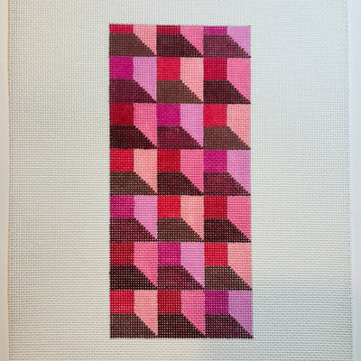 Optical Illusion in Pinks Eyeglass Case needlepoint canvas - Bargello Needlepoint
