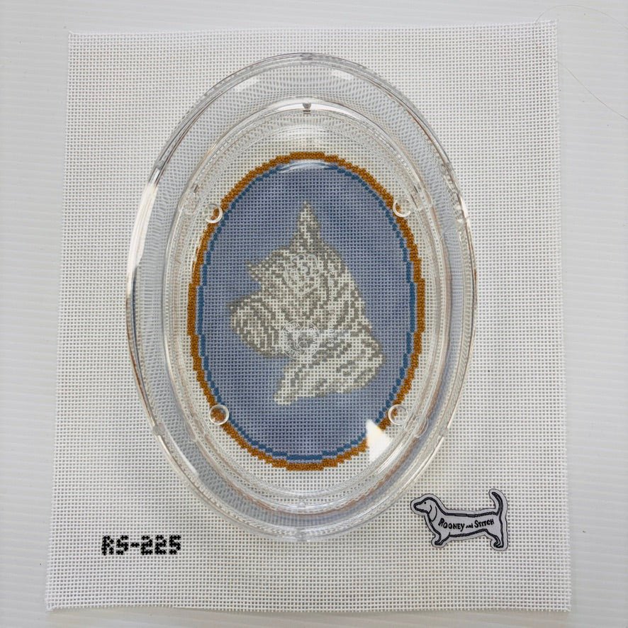 Oval Acrylic Tray for Inserts needlepoint canvas - Bargello Needlepoint