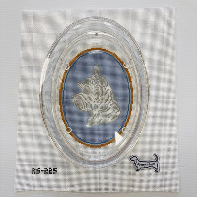 Oval Acrylic Tray for Inserts needlepoint canvas - Bargello Needlepoint