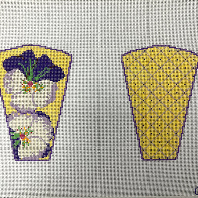 Pansy Scissors Case needlepoint canvas - Bargello Needlepoint