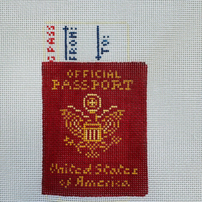 Passport Needlepoint Canvas - Burgundy needlepoint canvas - Bargello Needlepoint