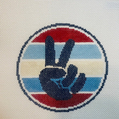 Patriotic Peace Ornament needlepoint canvas - Bargello Needlepoint