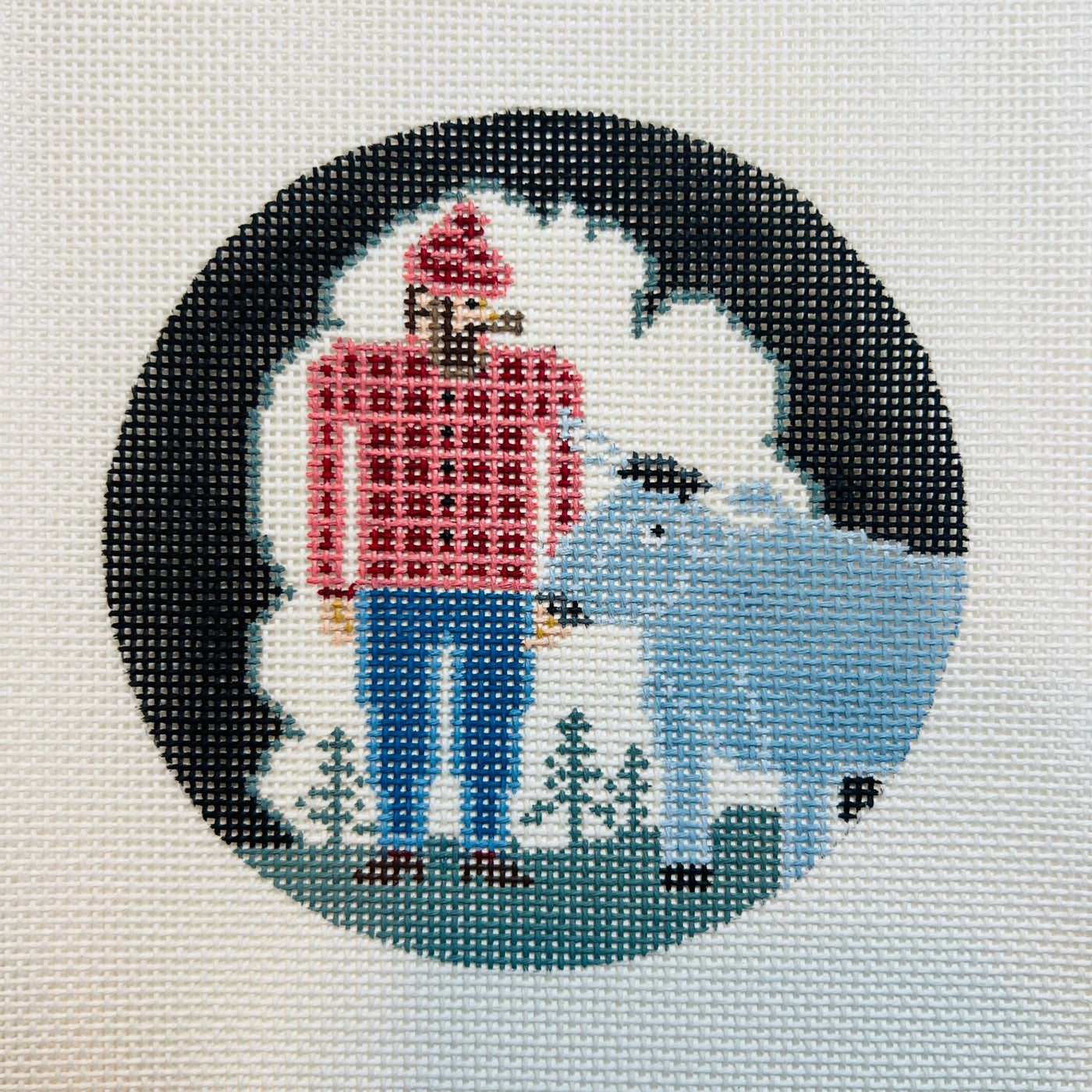 Paul Bunyan Ornament needlepoint canvas - Bargello Needlepoint