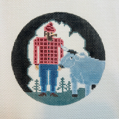 Paul Bunyan Ornament needlepoint canvas - Bargello Needlepoint