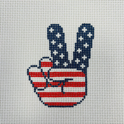 PEACE SIGN FLAG needlepoint canvas - Bargello Needlepoint