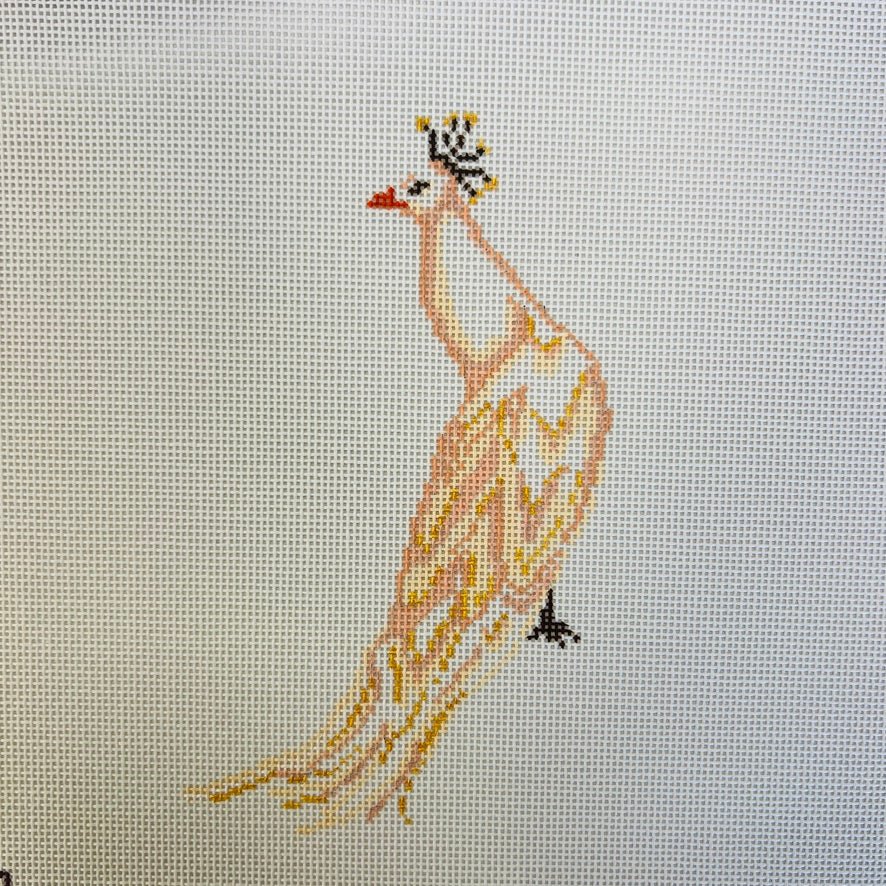 Peahen needlepoint canvas - Bargello Needlepoint