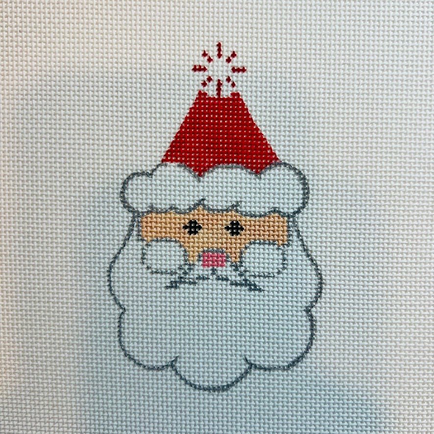 Peppermint Santa Ornament needlepoint canvas - Bargello Needlepoint