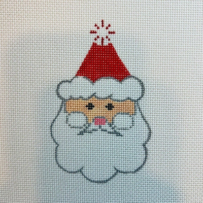 Peppermint Santa Ornament needlepoint canvas - Bargello Needlepoint