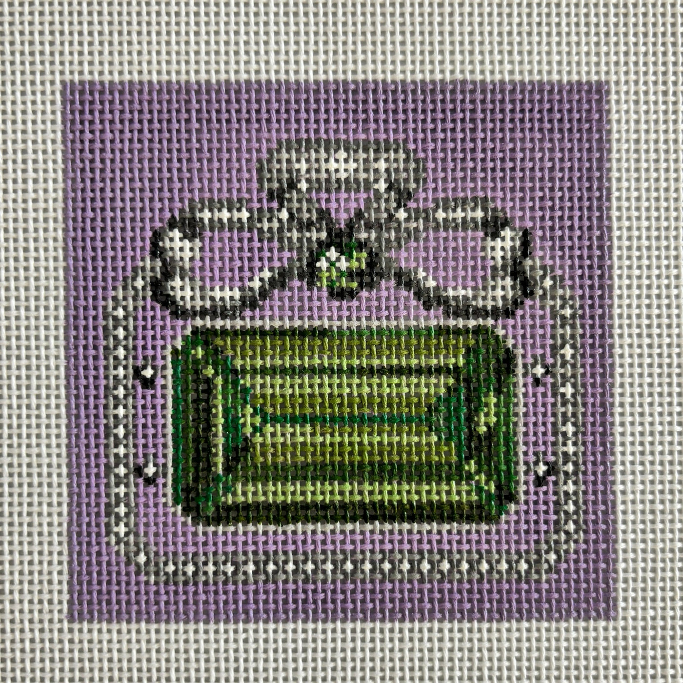 Peridot Gemstone needlepoint canvas - Bargello Needlepoint