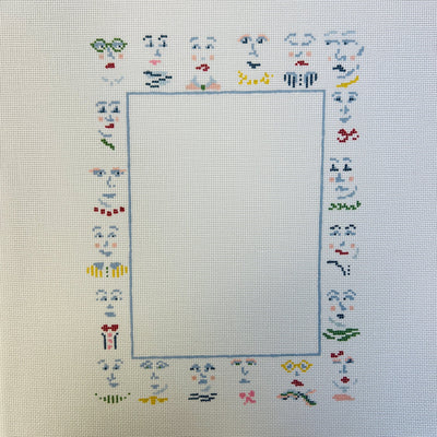 Petite Faces Frame needlepoint canvas - Bargello Needlepoint