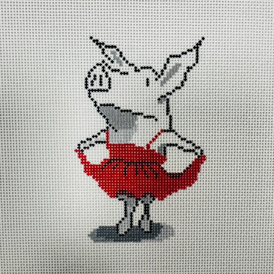 Pig ready for the red carpet Ornament needlepoint canvas - Bargello Needlepoint