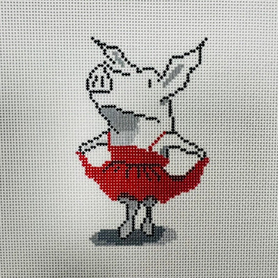 Pig ready for the red carpet Ornament needlepoint canvas - Bargello Needlepoint