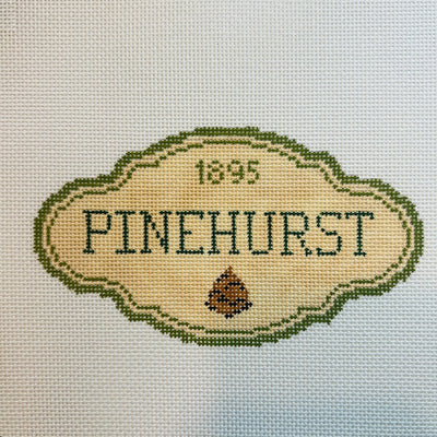 Pinehurst Sign needlepoint canvas - Bargello Needlepoint