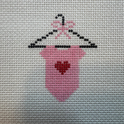 Pink Onesie Ornament needlepoint canvas - Bargello Needlepoint