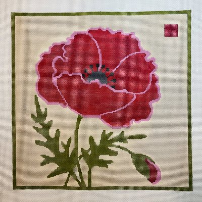 Pink Poppy needlepoint canvas - Bargello Needlepoint