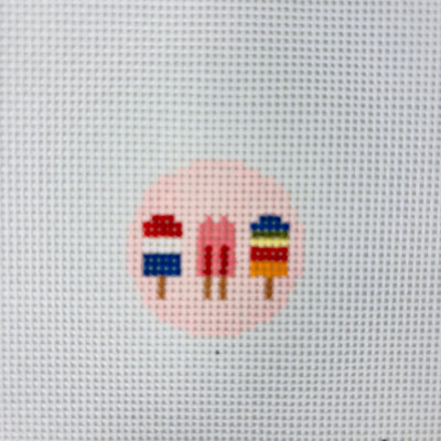 Popsicles Mini Round Insert needlepoint canvas - Bargello Needlepoint