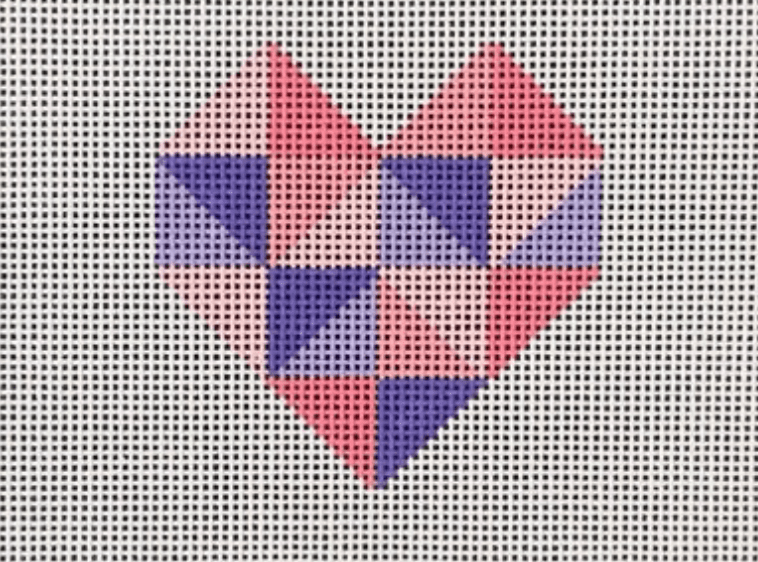 QUILTED HEART needlepoint canvas - Bargello Needlepoint