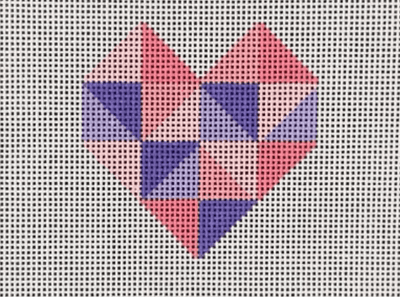 QUILTED HEART needlepoint canvas - Bargello Needlepoint