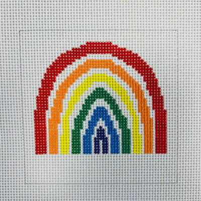 RAINBOW MULTI 4” SQ needlepoint canvas - Bargello Needlepoint