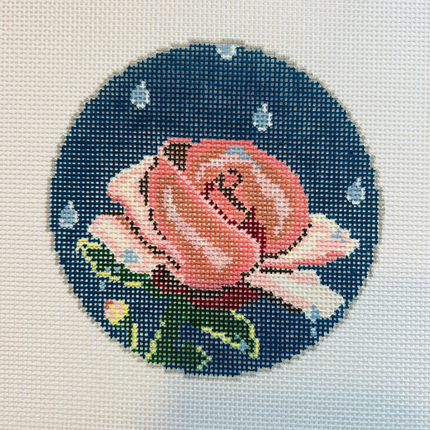 Raindrops On Roses Ornament needlepoint canvas - Bargello Needlepoint