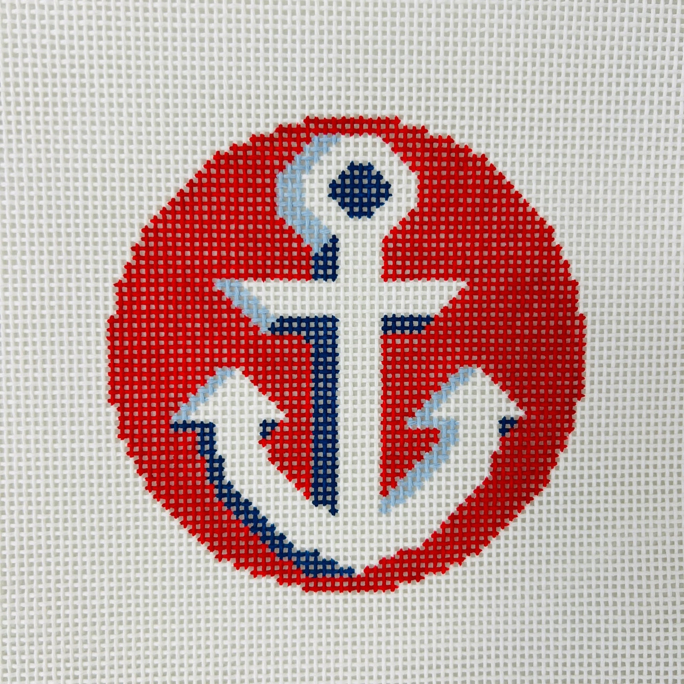 Red Anchor needlepoint canvas - Bargello Needlepoint