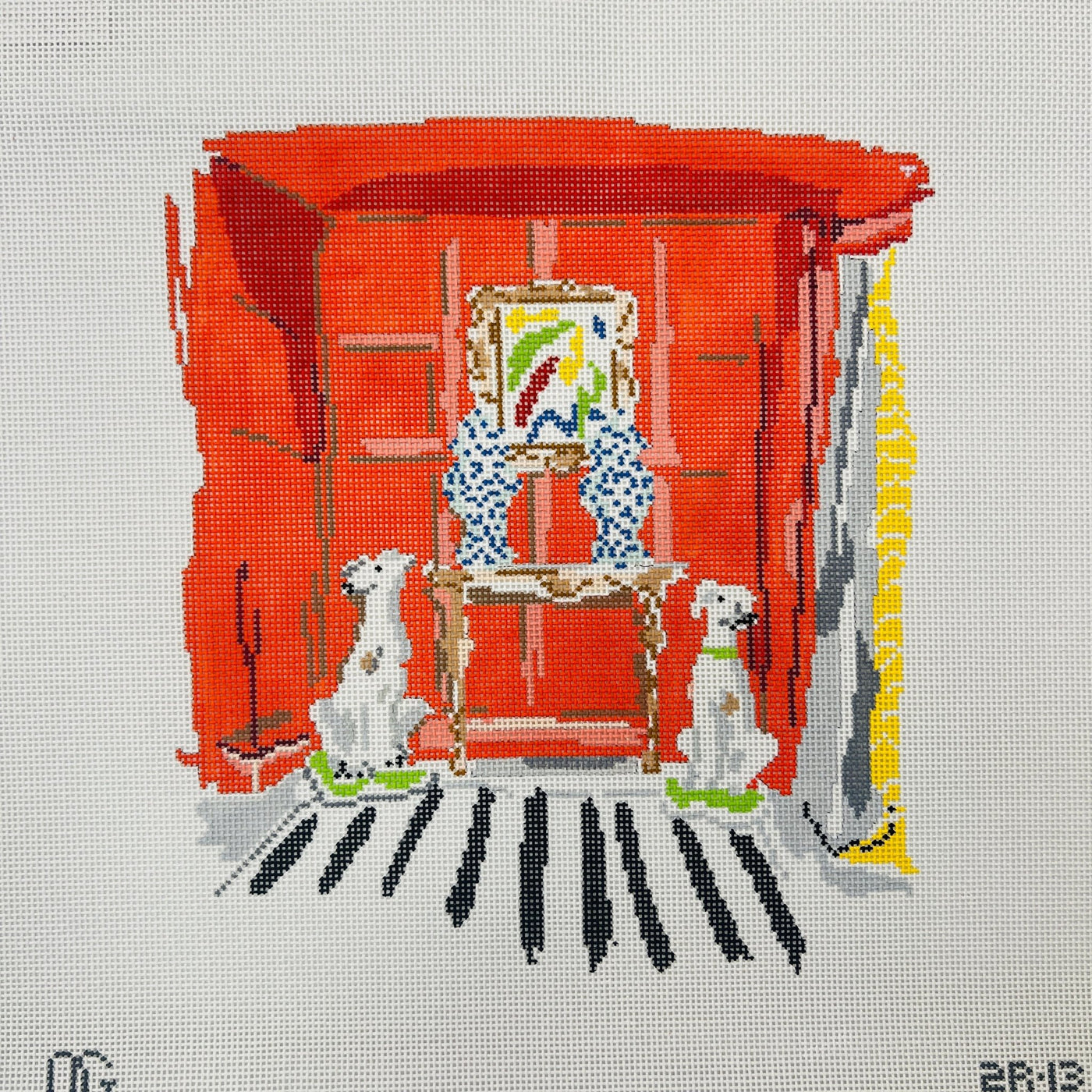 Red Room - 13 mesh needlepoint canvas - Bargello Needlepoint