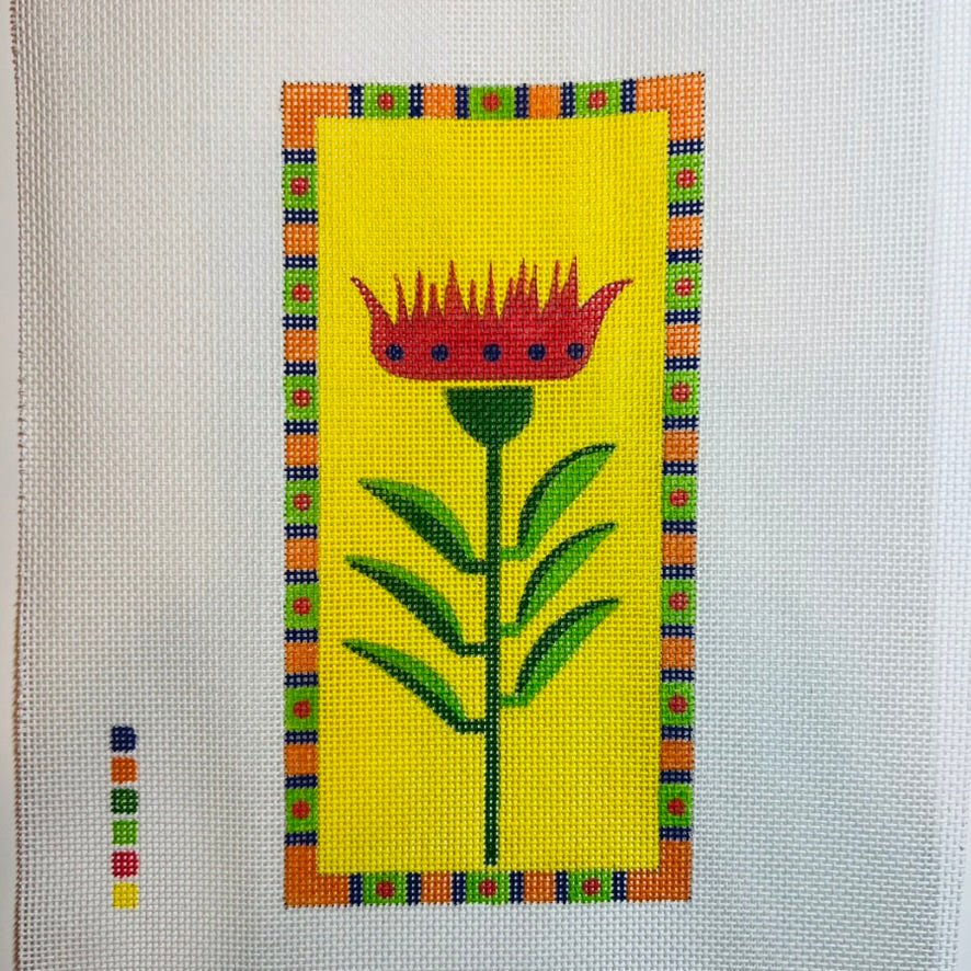 Red Tulip Single Eyeglass Case needlepoint canvas - Bargello Needlepoint