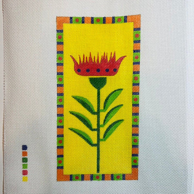 Red Tulip Single Eyeglass Case needlepoint canvas - Bargello Needlepoint