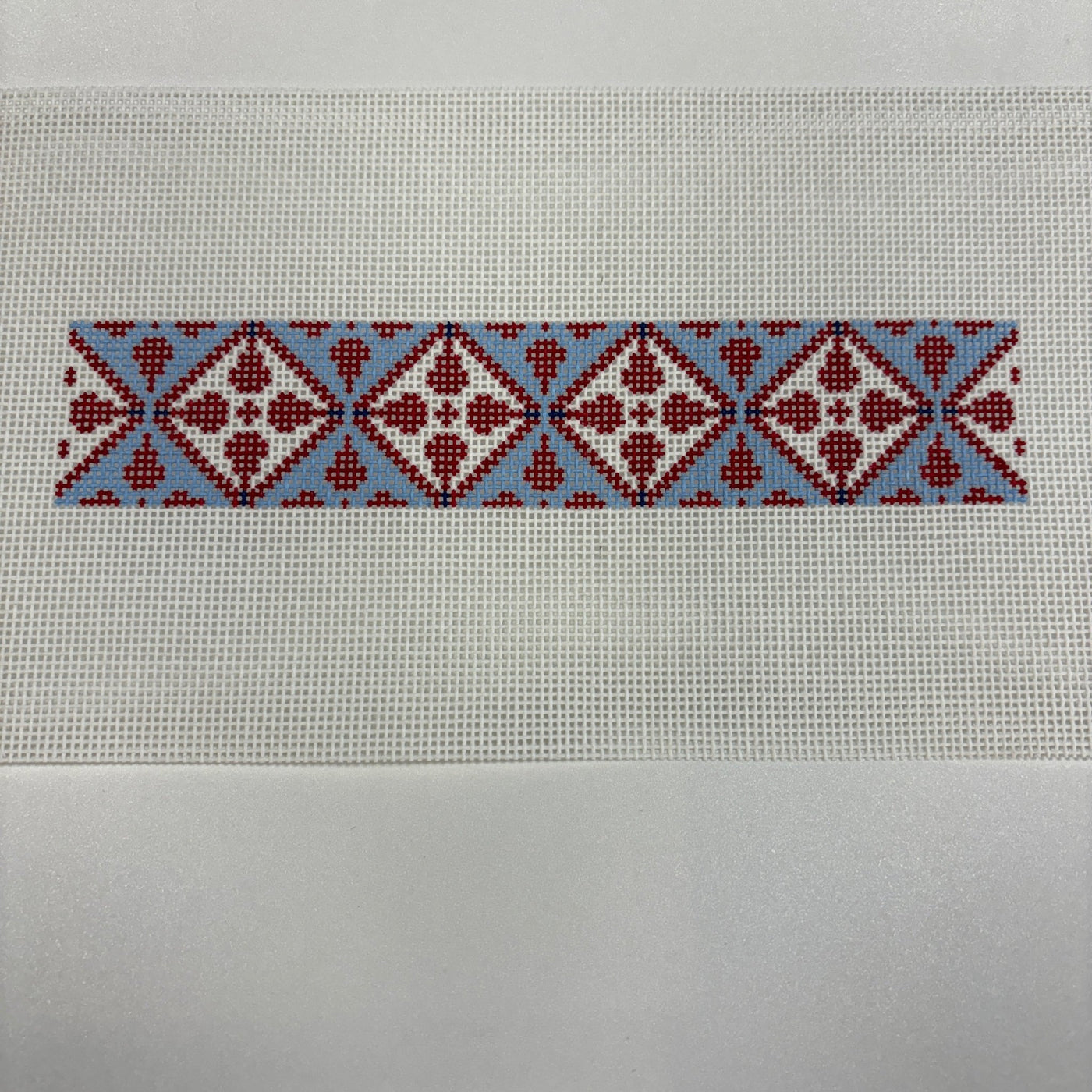 Red, White and Light Blue Key Fob needlepoint canvas - Bargello Needlepoint