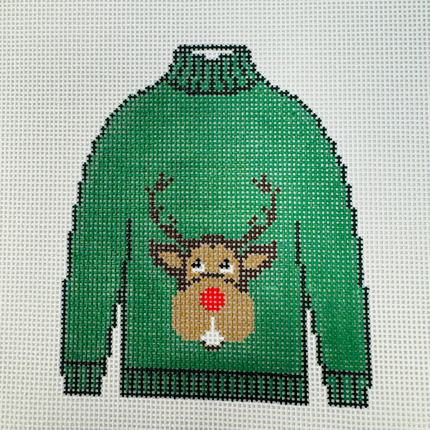 Reindeer Jumper needlepoint canvas - Bargello Needlepoint