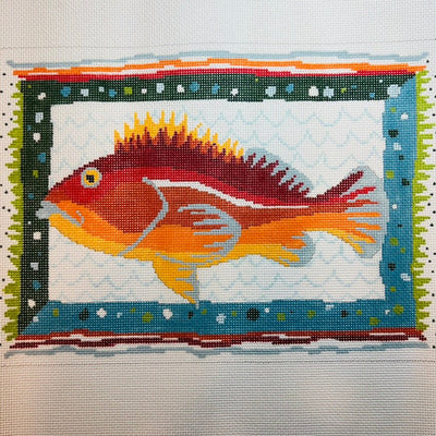 Rockfish needlepoint canvas - Bargello Needlepoint