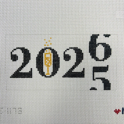 ROLLING INTO 2026 needlepoint canvas - Bargello Needlepoint