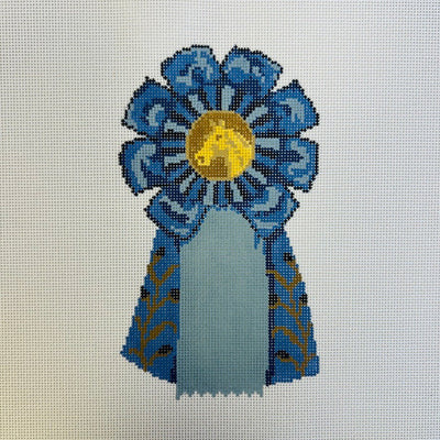 Rosette Collection - Blue needlepoint canvas - Bargello Needlepoint