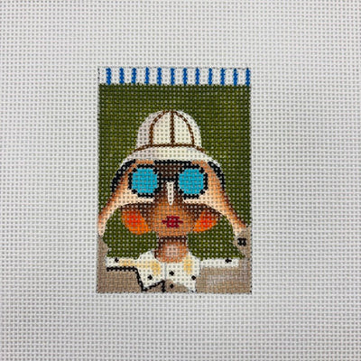 Safari Traveler Luggage Tag Insert needlepoint canvas - Bargello Needlepoint