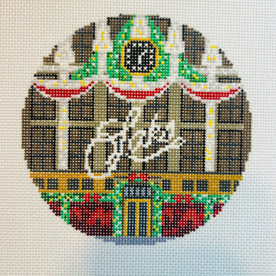 Saks Storefront Ornament needlepoint canvas - Bargello Needlepoint