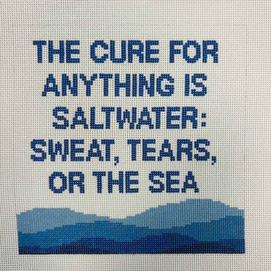 SALTWATER CURES ALL needlepoint canvas - Bargello Needlepoint