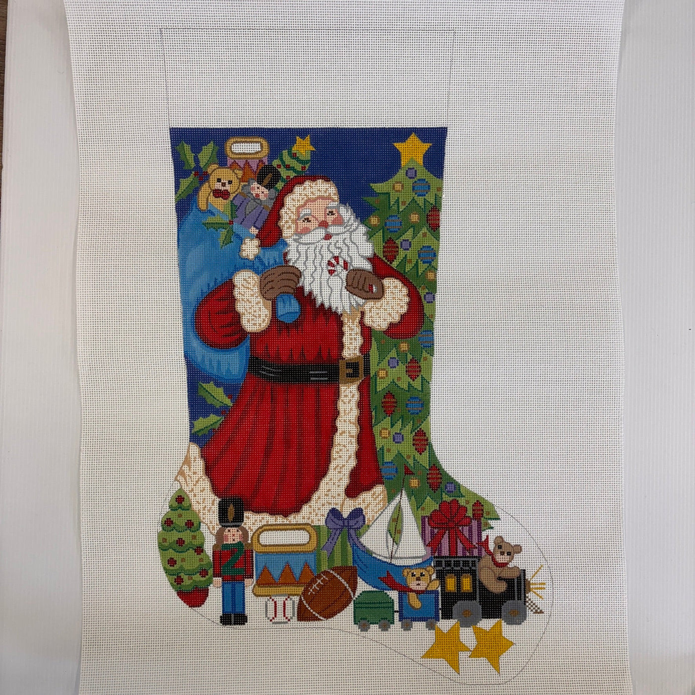 Santa with Toys iIncluding Sports Balls needlepoint canvas - Bargello Needlepoint