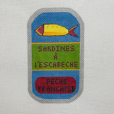 Sardines a L'Escabeche Francaise Ornament needlepoint canvas - Bargello Needlepoint